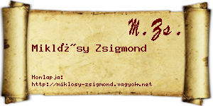 Miklósy Zsigmond névjegykártya